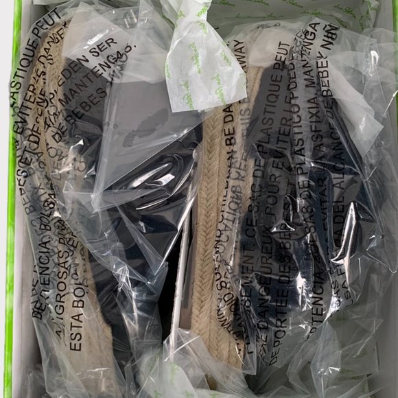 Sam Edelman ZIA Faux Fur Espadrille Wedge 8.5 Black - Picture 3 of 5